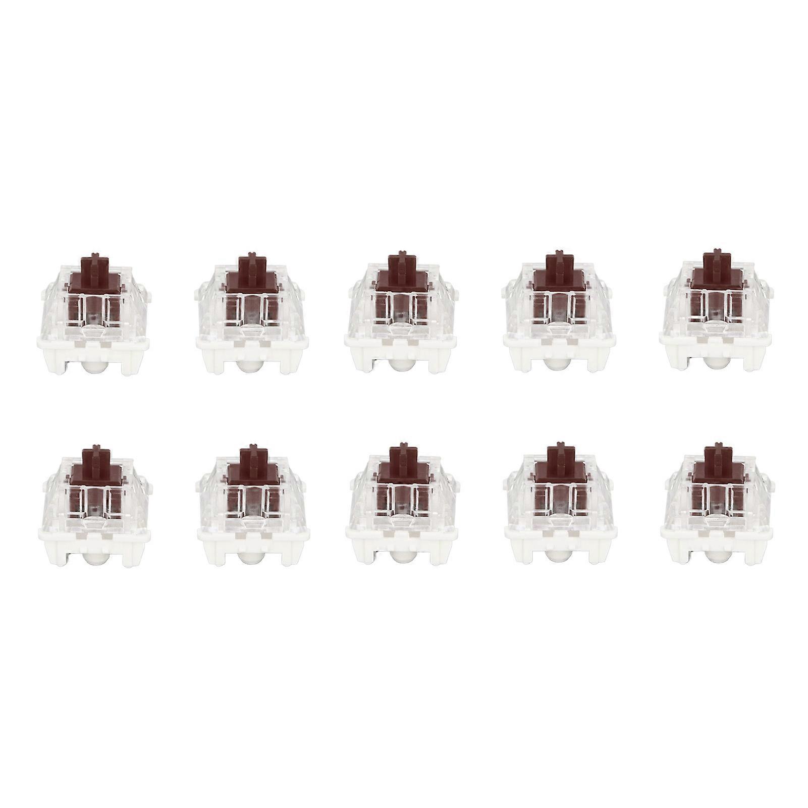 10Pcs Mechanical Keyboard Switch Brown Switch Premium ABS Delicate Structure Long Service Life Mechanical Switches
