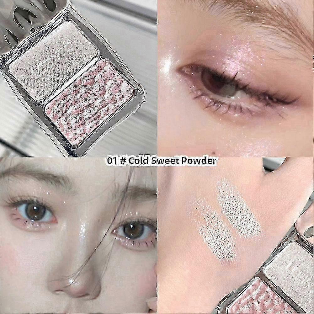 2025 Highlighter Palette Two-color Highlighter Powder Contour Brightening Shimmer