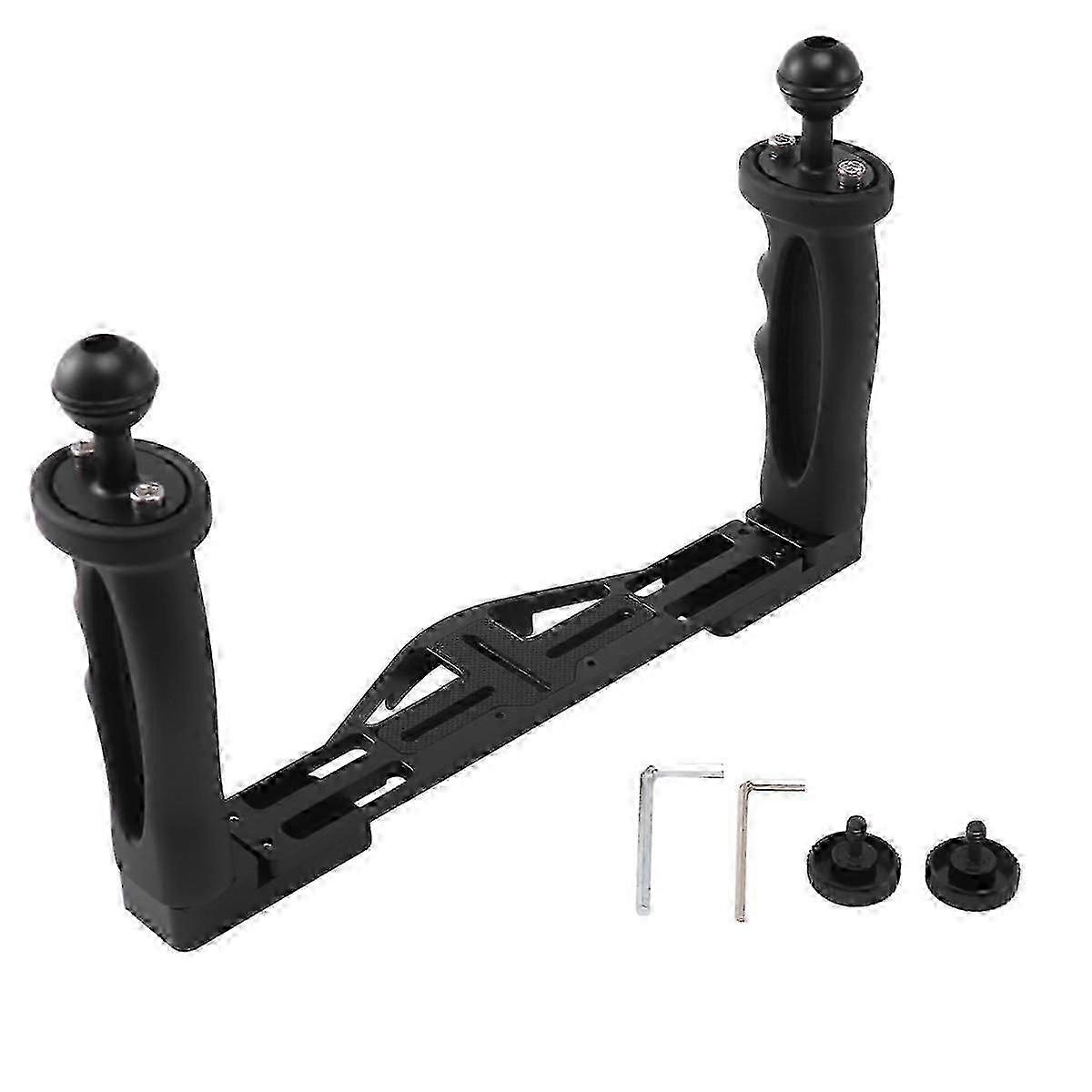 Dual Handheld Stabilizer Diving Underwater Camera Housings Tray/Grip Waterproof With Double Handle For Dome Port Waterproof Case DS