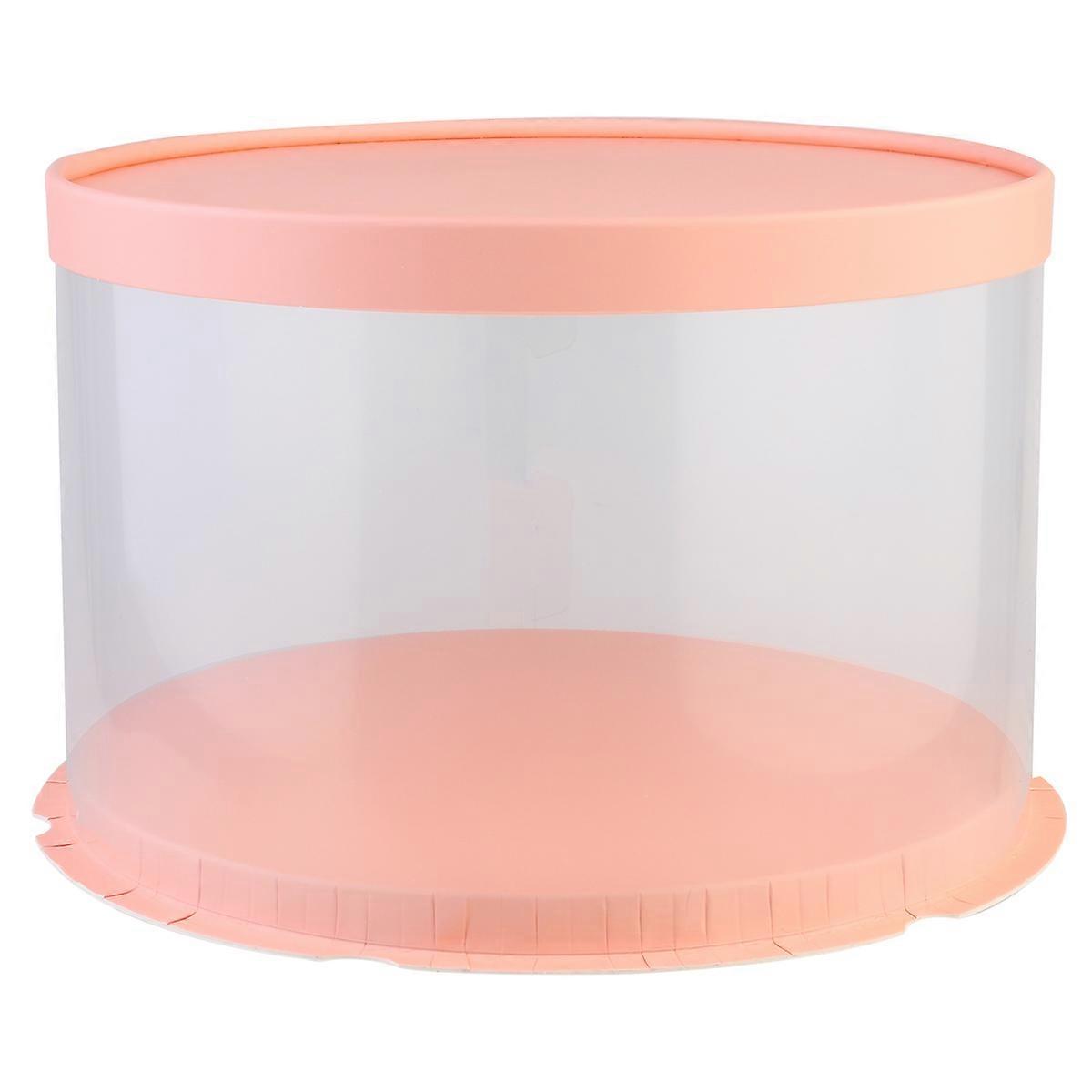 Paper Lid Cake Boxes for Wedding Cake Packaging 2Pcs Plastic Pink