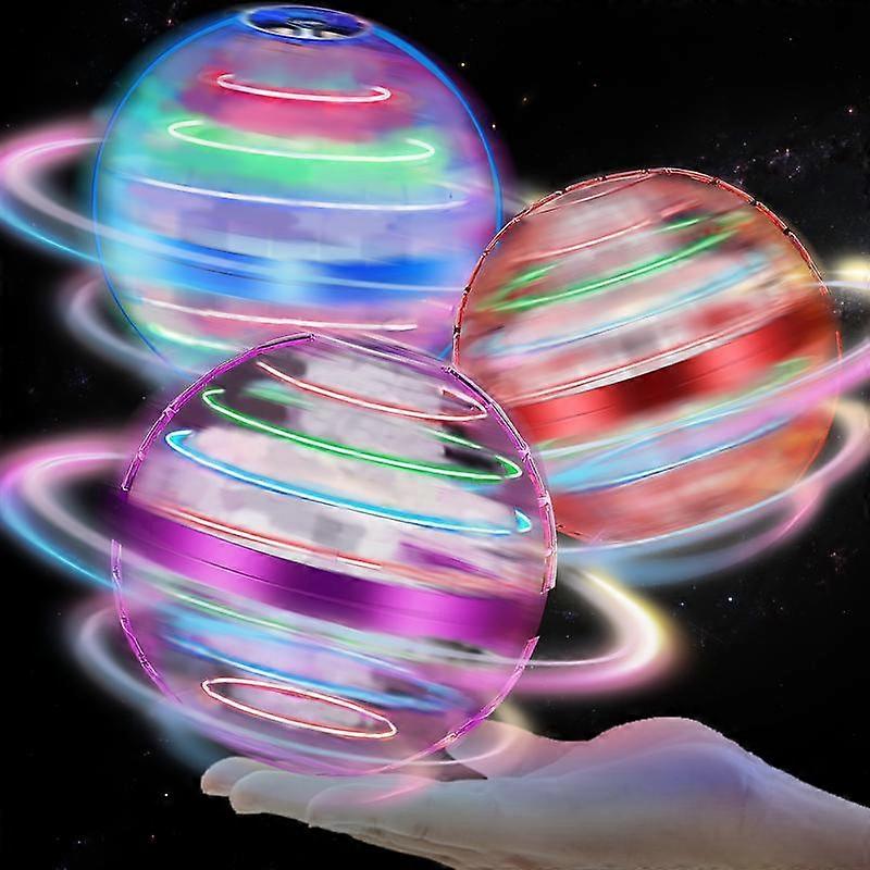 3 db-os neon mini kézi drónjáték repülő labda LED-es lámpákkal - automatikus lebegő forgó drónkészlet | újratölthető mágikus bumeráng fidget játékok játék