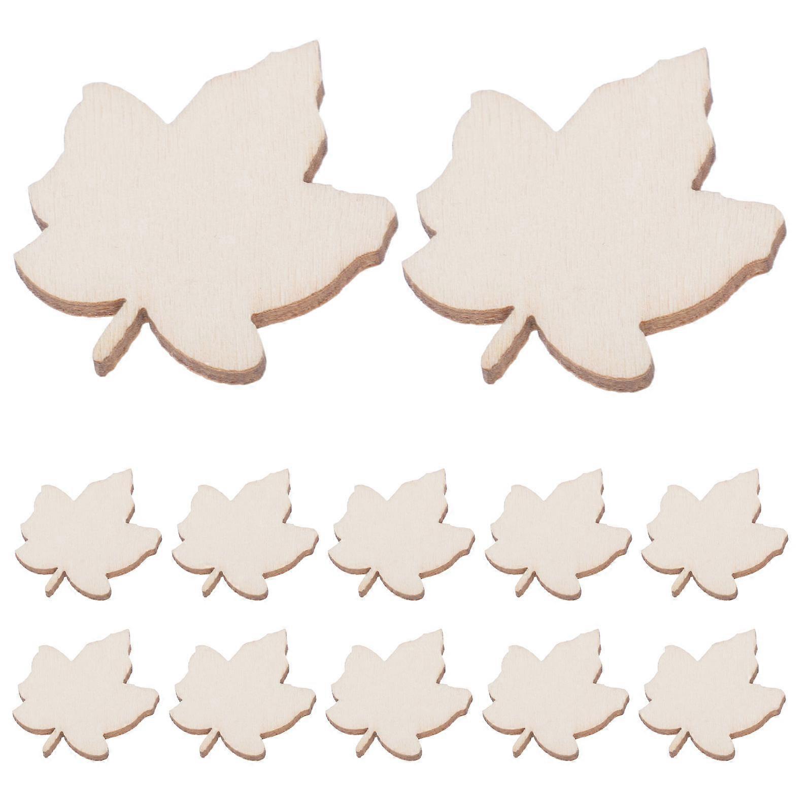Fall Crafts 50Pcs Maple Leaves Wooden Slices Great for Handcraft Projects Using Wood Material