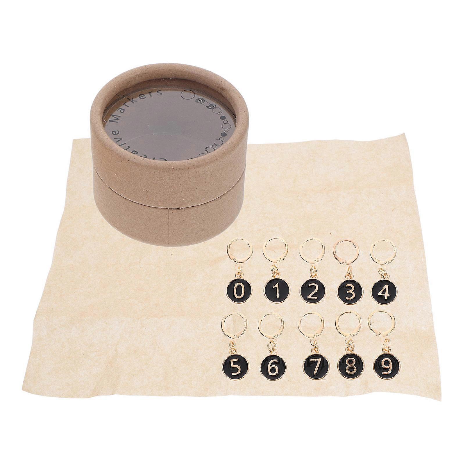 Stitch Holders for Knitting Number 0-9 Charms Removable Clip on Clasp Knitting Supplies Weaving Sewing Quilting 10Pcs