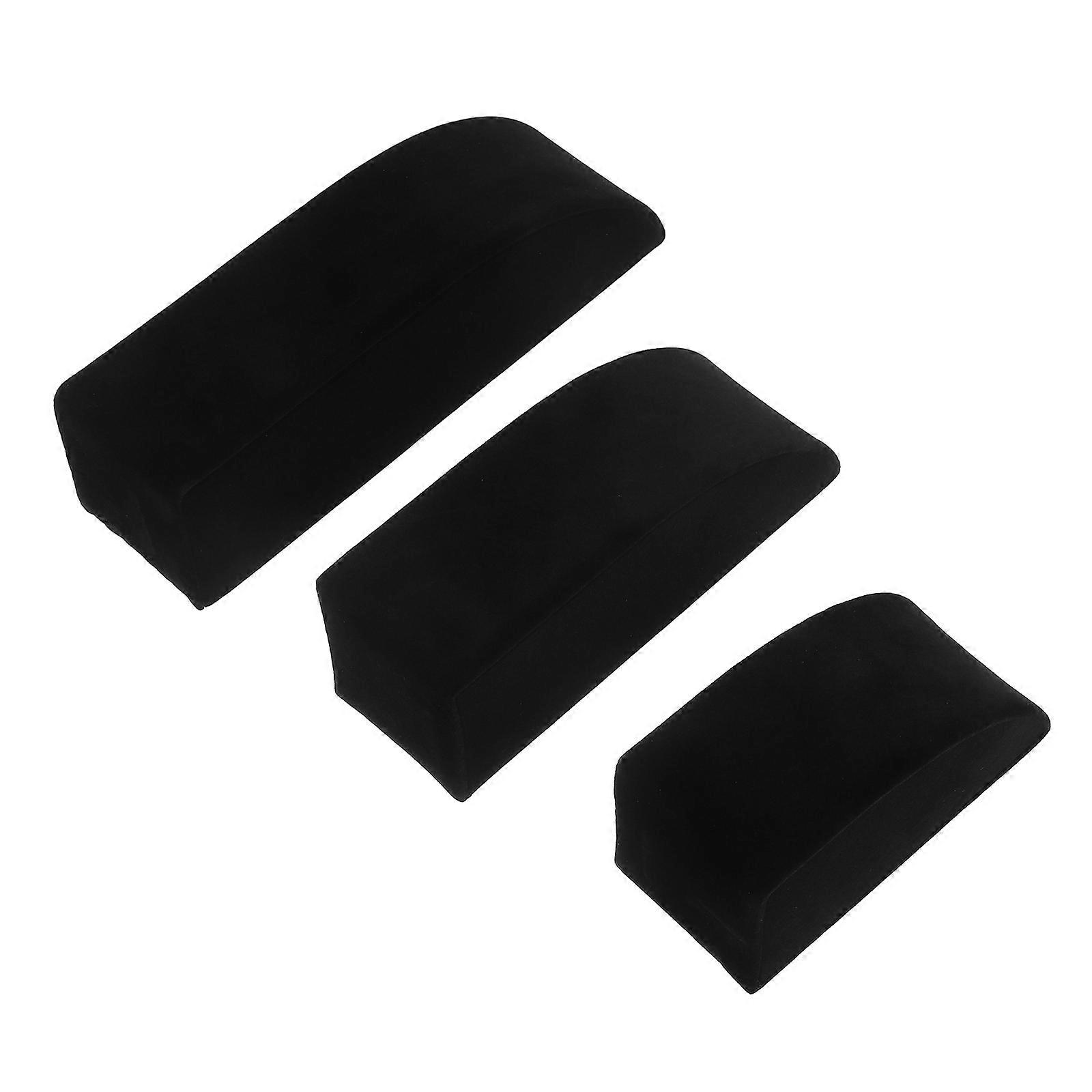 Jewelry Display Stand Necklace Holder Stand Exhibitions Space Saving Design Black Velvet 3Pcs