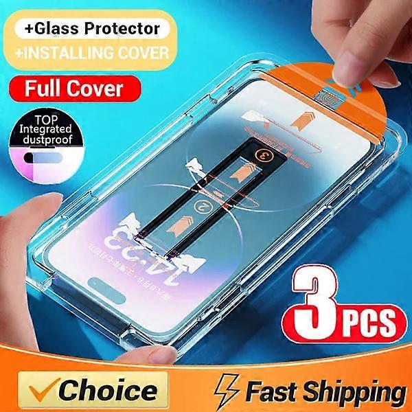 3Pcs Screen Protector for compatible with iPhone 15/14/13/12/11/XR/XS/X/15 Pro Max/Mini, Oleophobic & Dustproof, Easy Install