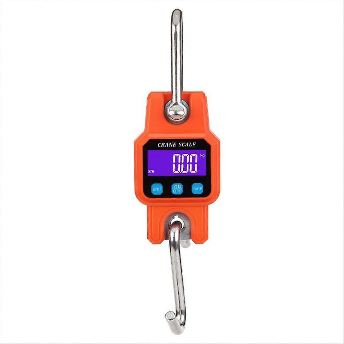  C06 Electronic Crane Scale Hand-Held Hook Scale 300kg/50g Portable Rechargeable Hanging Scale Orange Without Bluetooth