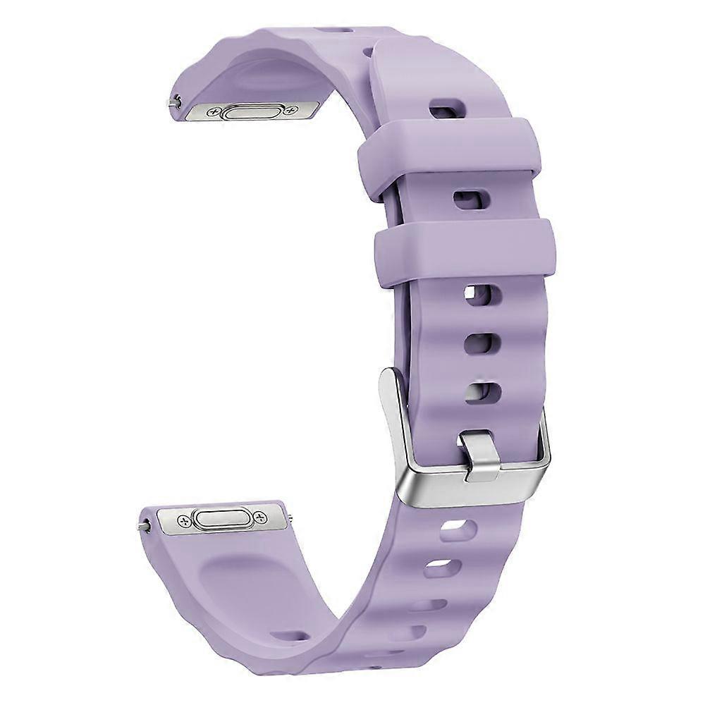 18mm Quick Release Silicone Band for Huawei Watch GT 6 41mm Solid Color Watch Strap with Wave Pattern Silver Buckle