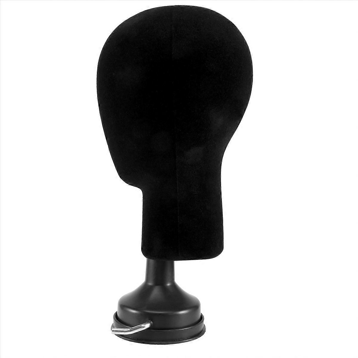 Flocking Foam Mannequin Head Model Wigs Glasses Display Holder Black