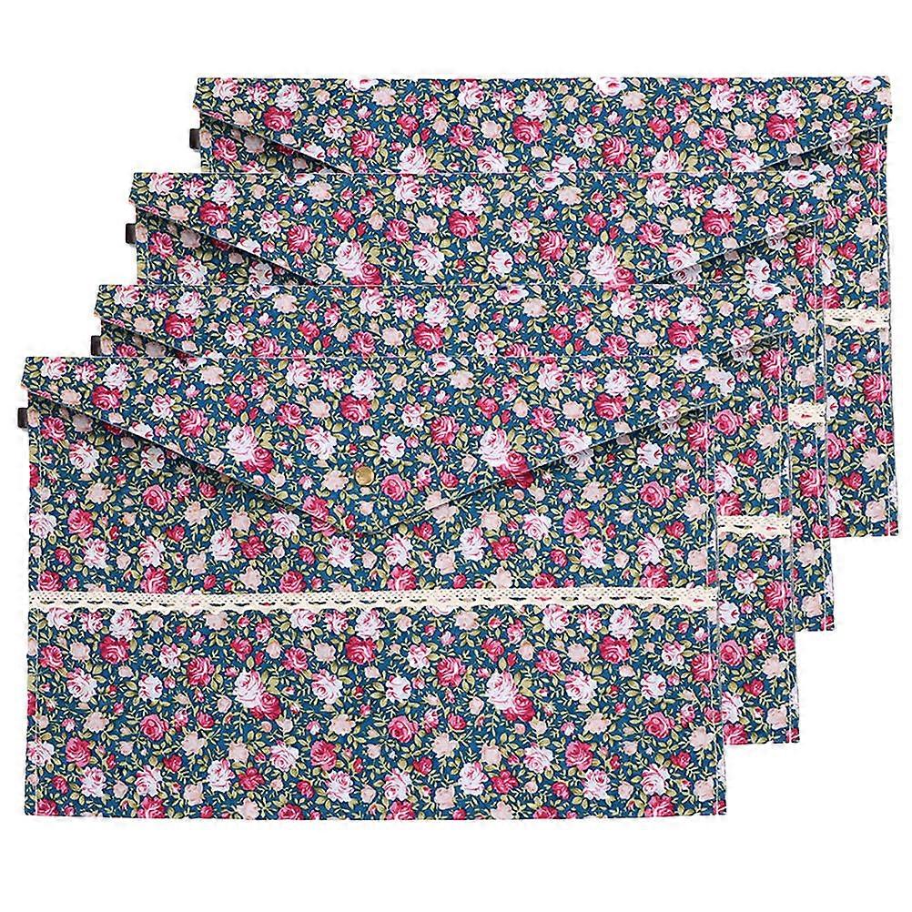 File Folder Pouch Felt Document Bag for Storage Use 4Pcs