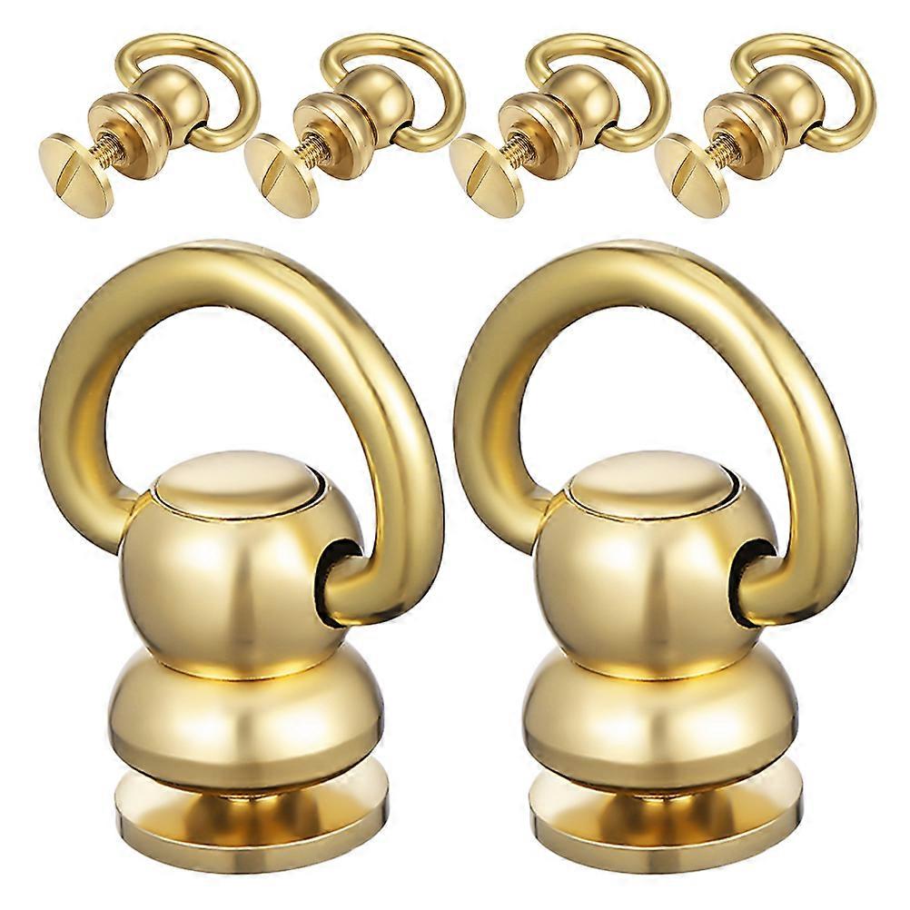 6Pcs Brass Rotatable Purse Hardware D Rings Fastener for Bag Hardware