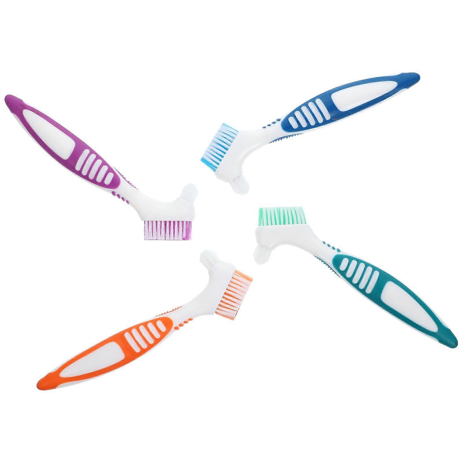 Double Sided Toothbrush Denture Care for Home Use 16Pcs Assorted Colors