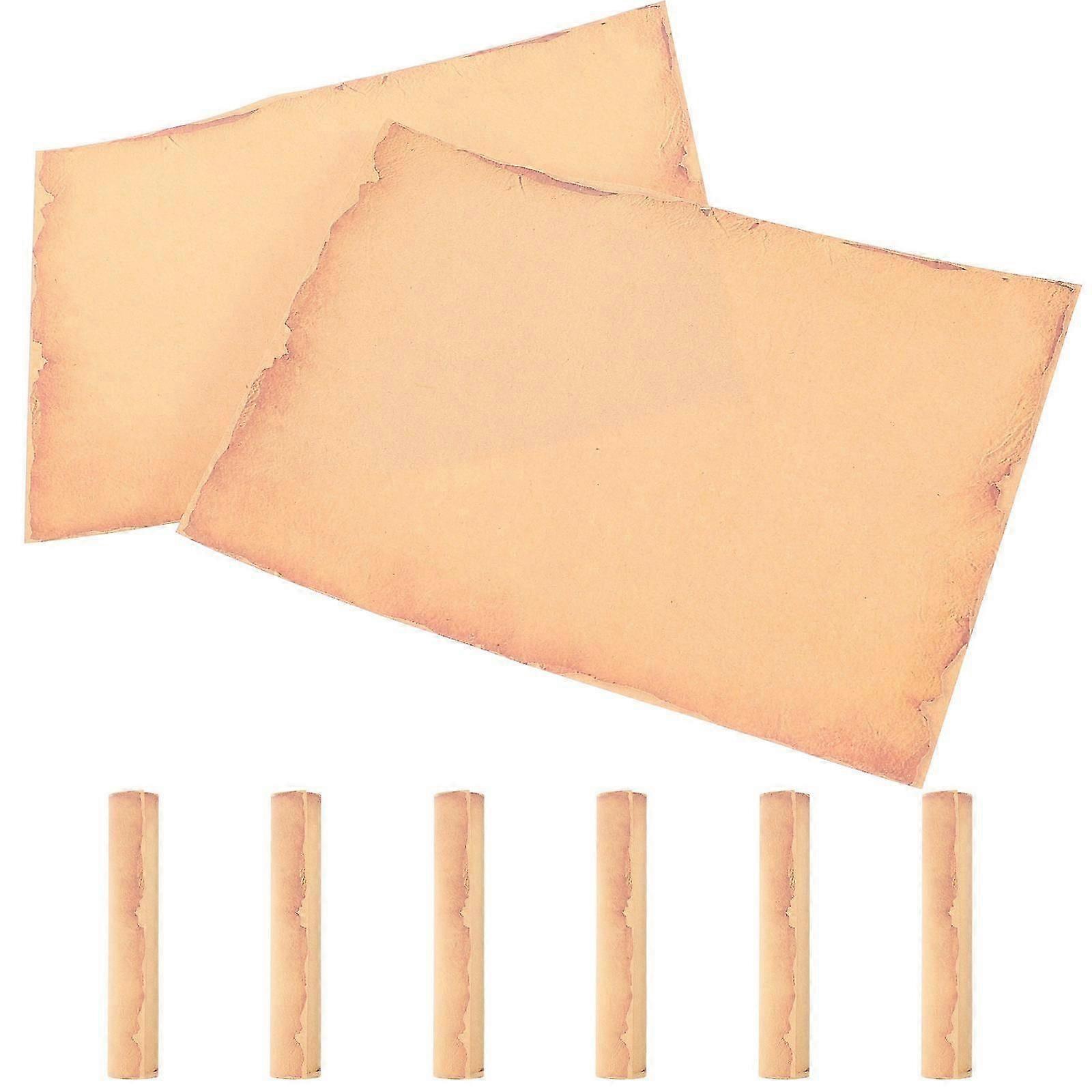 Retro Writing Paper for with Creative Patterns 8 Sheets Orange Color