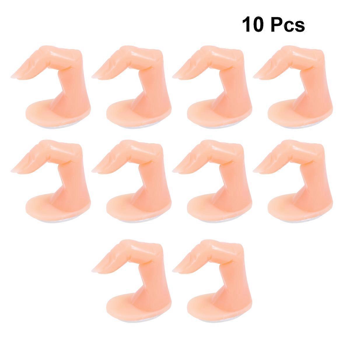 10pcs Hand Manicure Practice Model Display Stand for Nail Art Training with Plastic Material