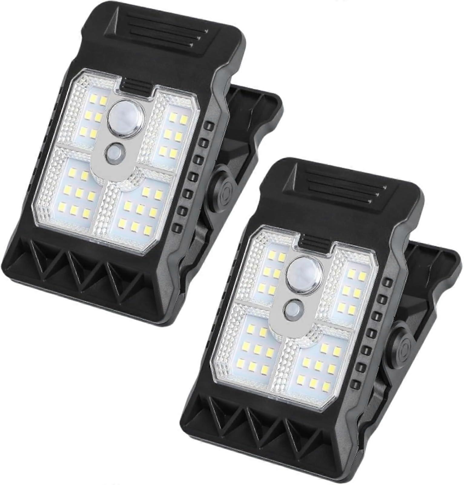 Outdoor Solar Spotlight 2Pack With Motion Sensor, IP65 Waterproof, 3 Modes, Wireless Clamp Mount