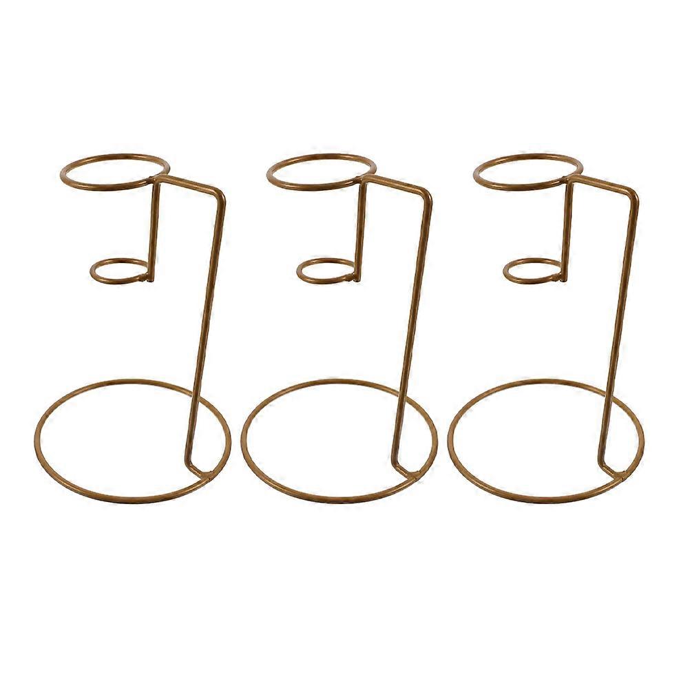 Golden Ice Cream Rack Iron Cone Holder for Storage Use 3Pcs Set