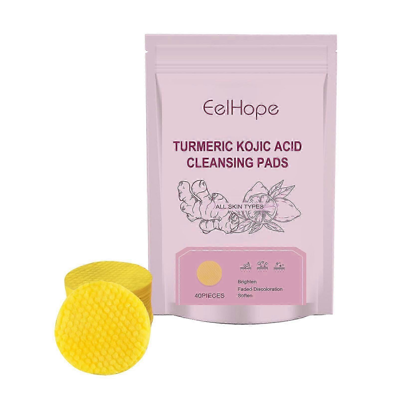 Turmeric Acid Cleansing Pads  Brightening, Hydrating, Gentle Exfoliation (40 Pads)