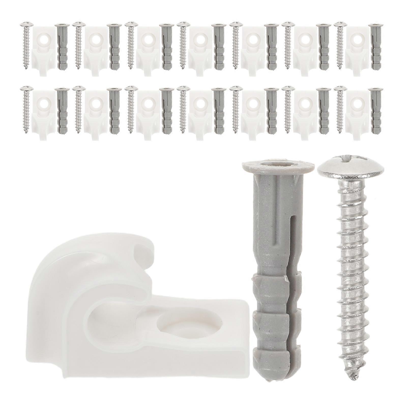 String Light Hooks Outdoor LED Lighting Clips White Plastic Screw Patio 15Pcs