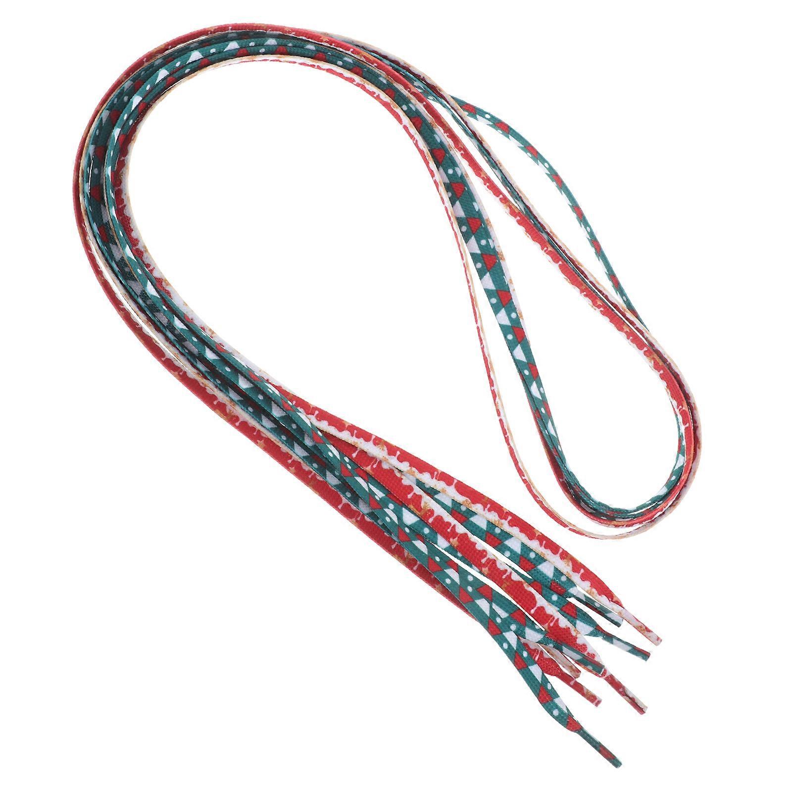 Flat Shoelaces Christmas Shoelaces for Decoration 2Pairs Assorted Color Design