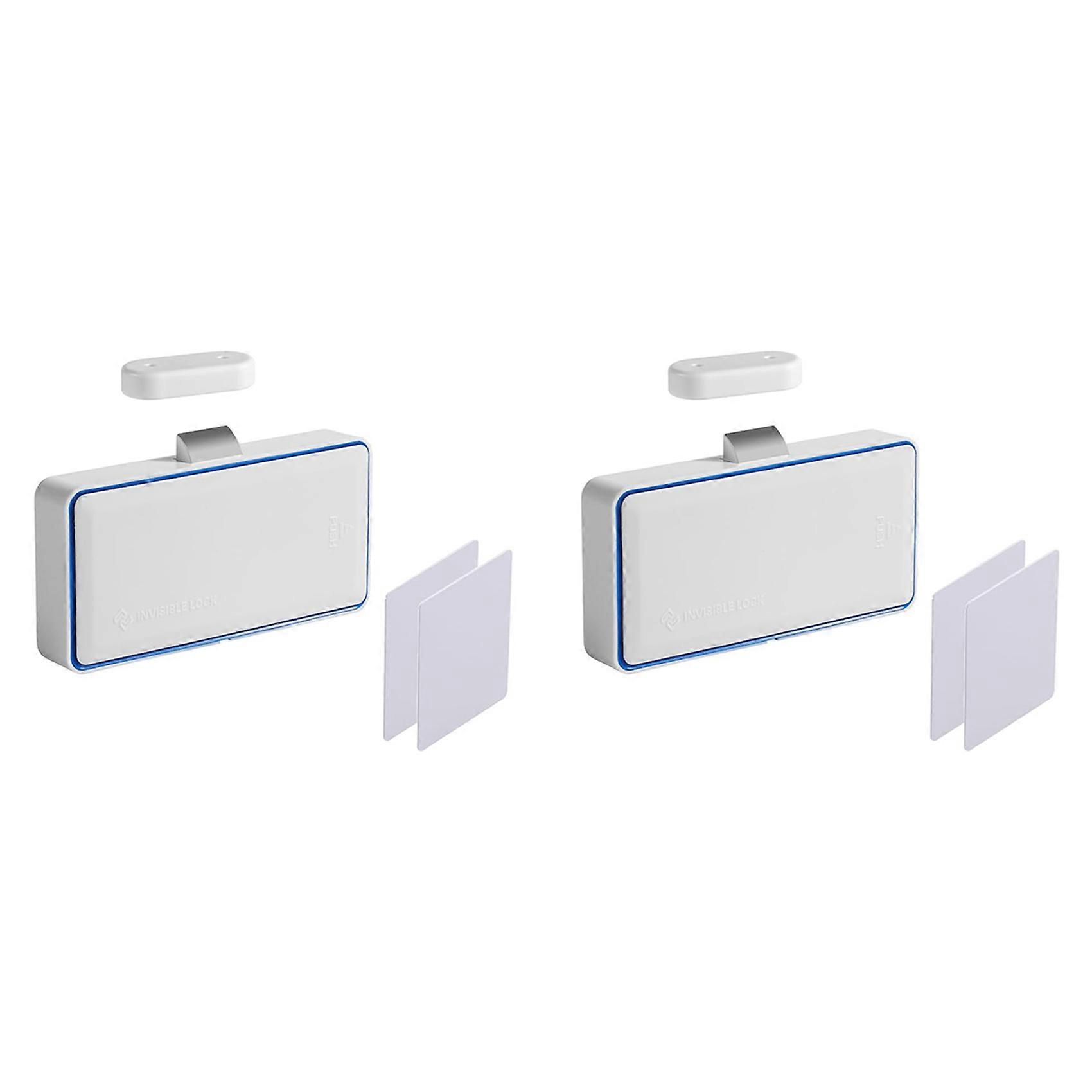 2X Hidden Cabinet Lock, Smart NFC RFID Electronic DIY Child Safety Proofing Lock for Cabinet Drawer Locker Cupboard