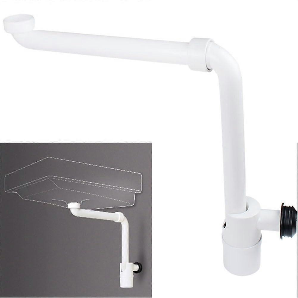 1 1/4 Inch SpaceSaving Sink Waste Trap, Adjustable Washbasin Siphon, 360 Degree Pipe, BuiltIn Hair Filter, White