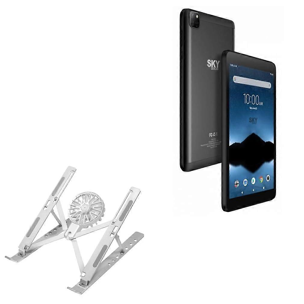 Adjustable Tablet Stand with USBC Cooling Fan for Sky Devices Elite Octa, Foldable Aluminum Holder