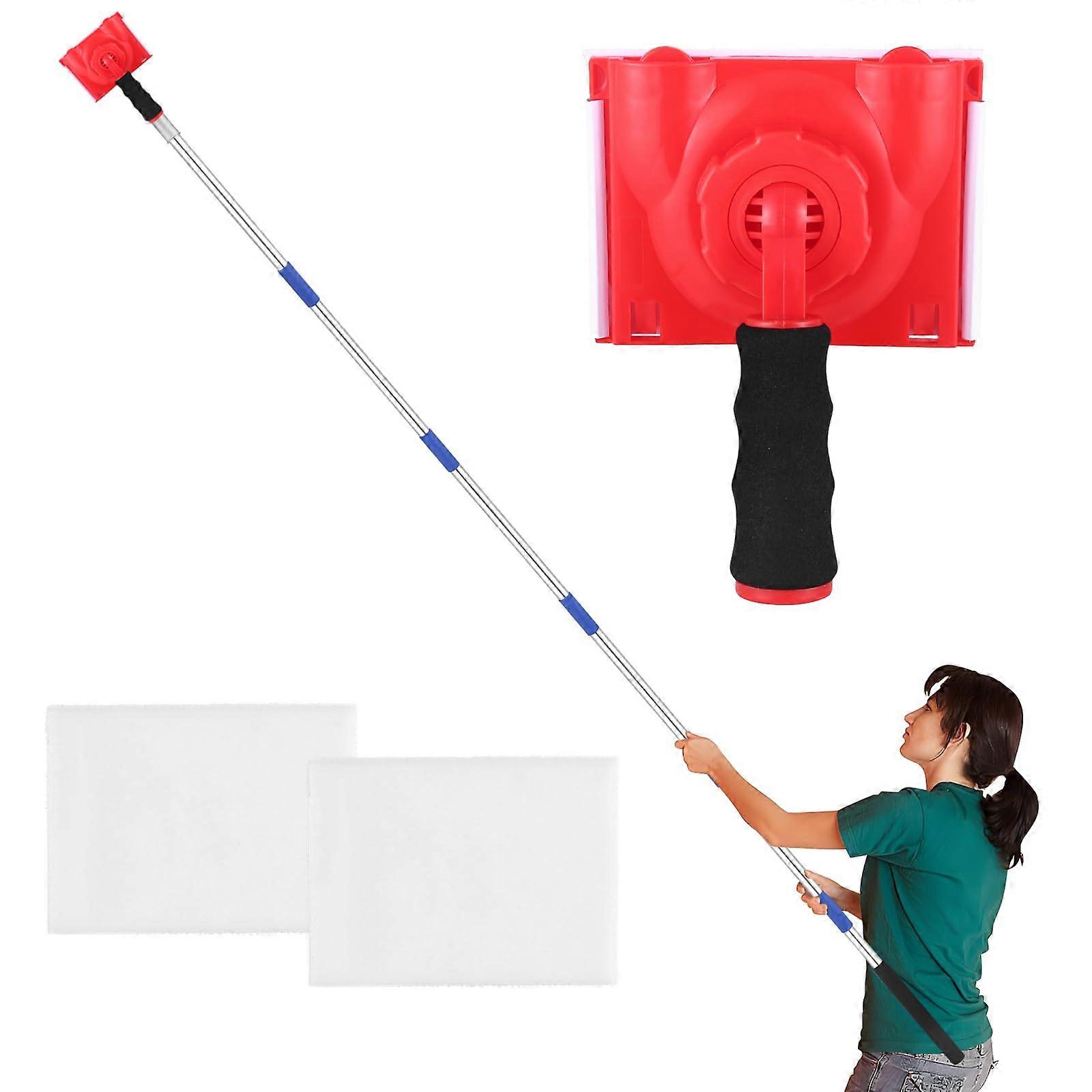 Paint Edger Tool with 6Section Extension Pole – Adjustable Pad for Walls, Ceilings, Trim, Includes 2 Refills