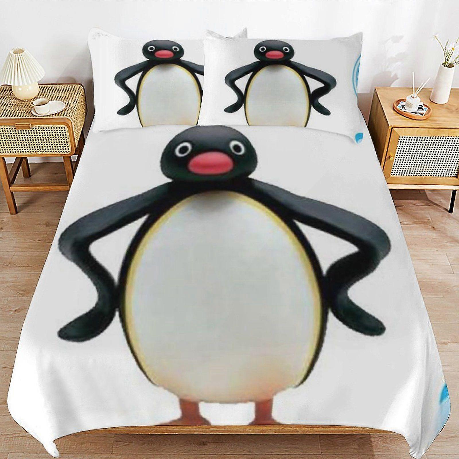 Pingu Breathable Soft Surface Comfortable Texture Hotel Style Duvet Cover Sets with Zipper Closure