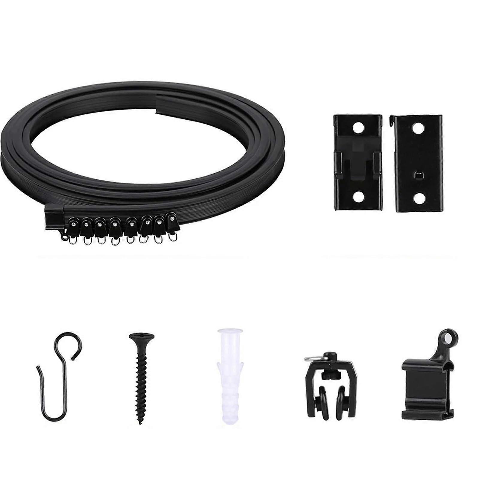 Flexible Bendable Ceiling Curtain Track 1M Rail for Bay Window Room Divider RV Shower