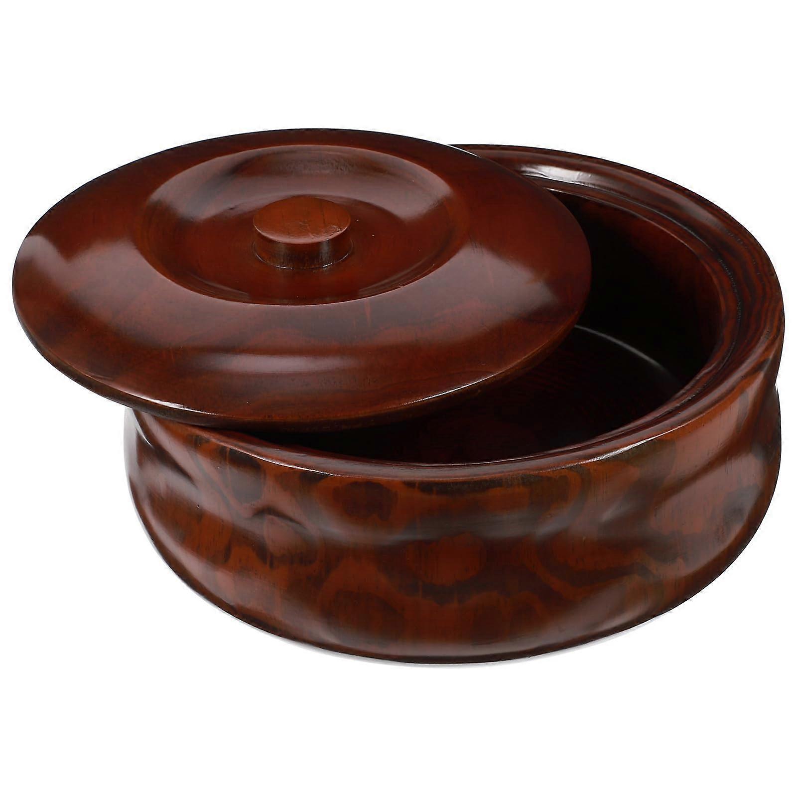 Wooden Fruit Bowl with Lid Keeps Food Fresh for Snacks Desserts Candy Elegant Table Display