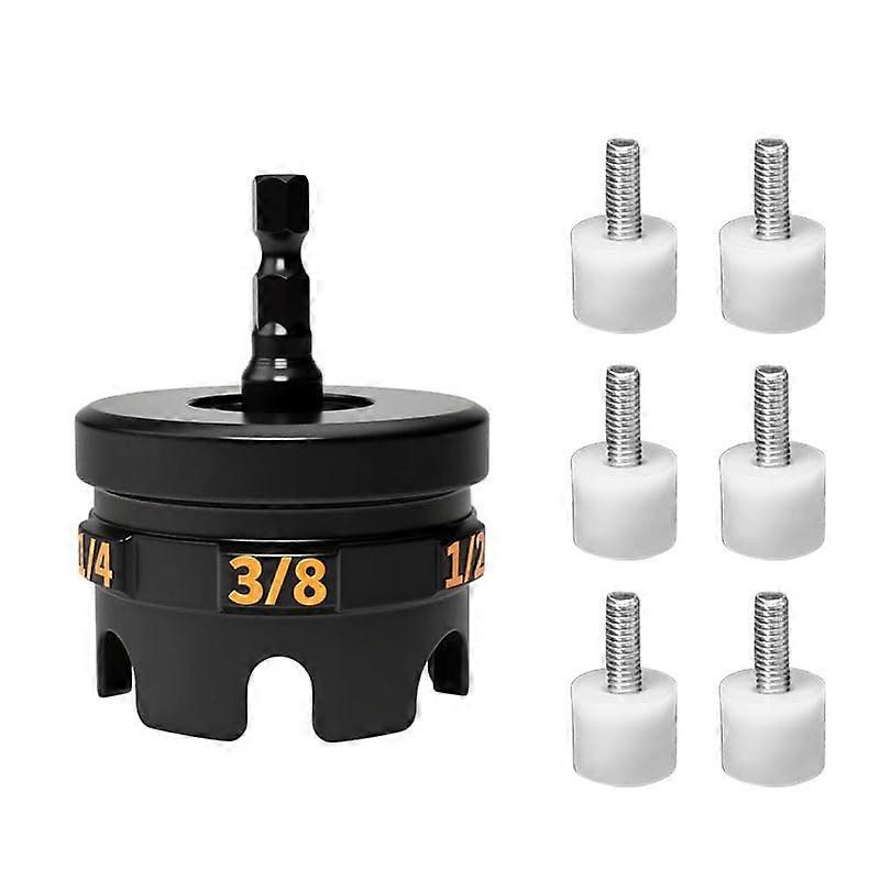 Nut Bolt Extractor Drill Socket Wrench Attachment, 6Head MultiSize 360° Rotating Nut Remover Tool