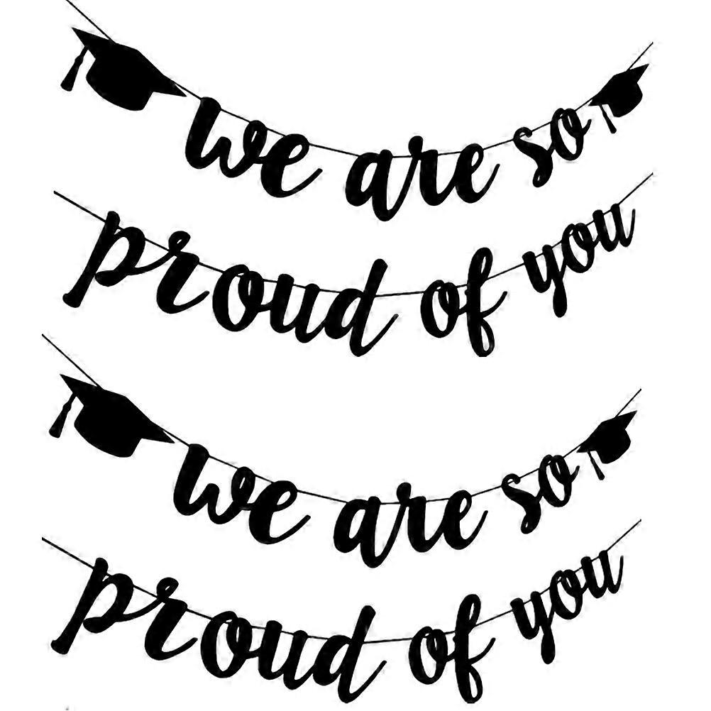 Hanging Banner Graduation Party Banner for Pull Flag with 4Sets Black