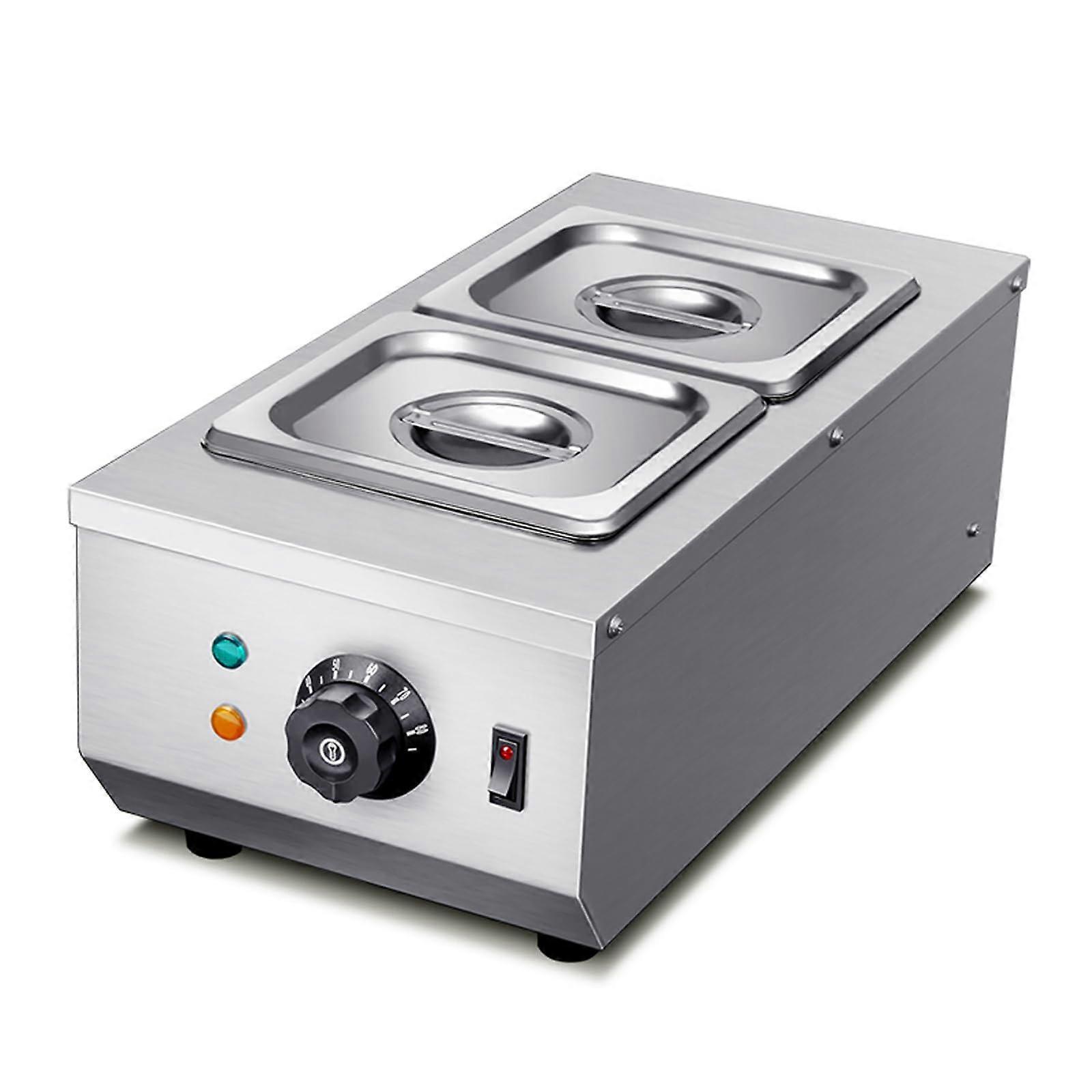 Chocolate Melting and Tempering Machine with Dual Pots, Adjustable Temperature, Stainless Steel