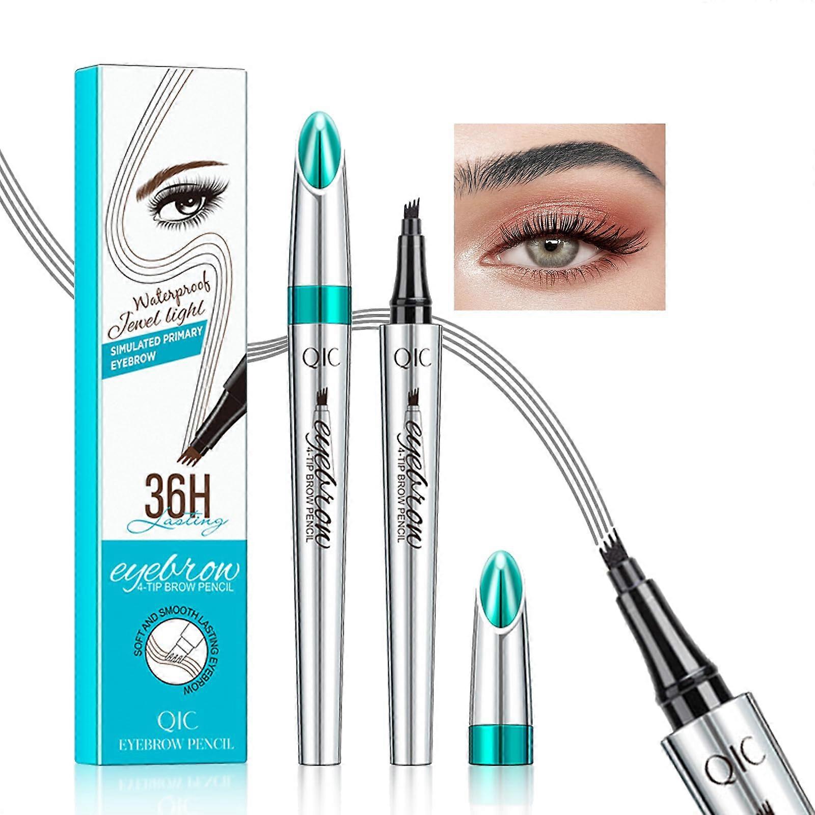 Microblading Eyebrow Pen Gray Waterproof Smudge Proof 4Prong Tip Long Lasting Vegan
