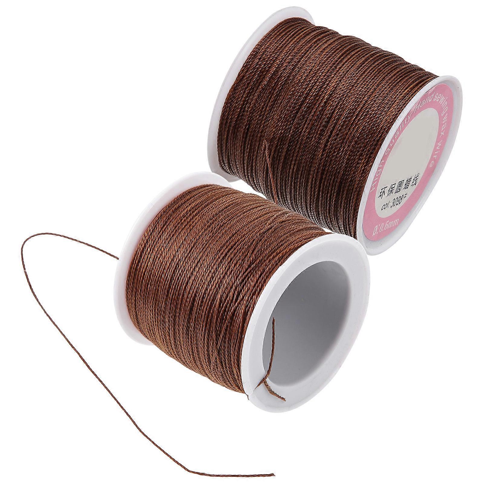Waxed Thread Sewing Wax Thread for Sewing 2Pcs Durable Coffee Color