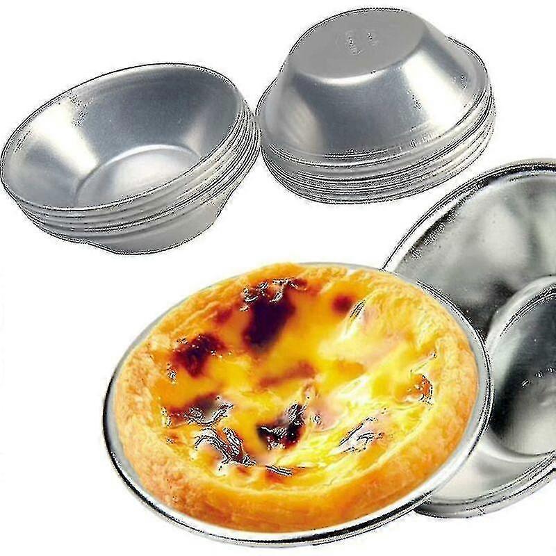 10 Pcs Round Custard Mold Reusable Egg Tart Mold
