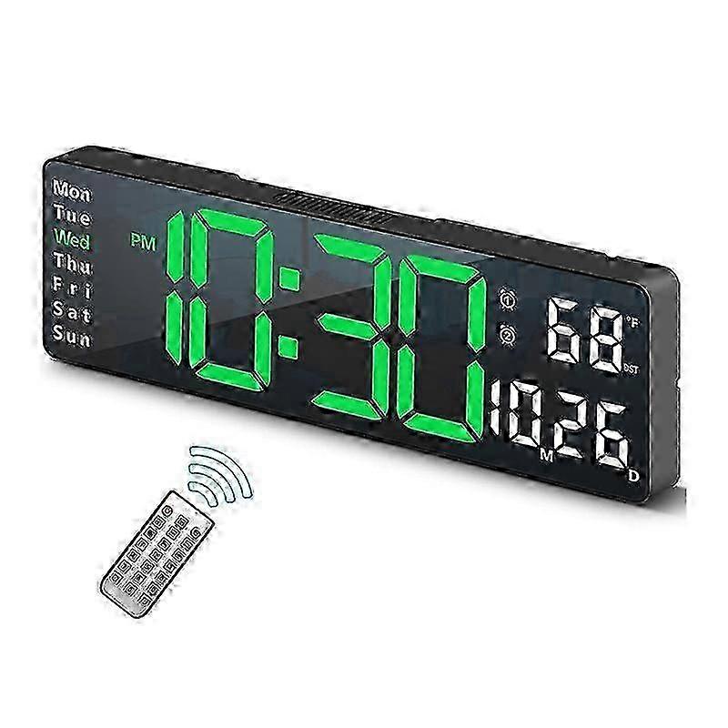 13Inch Large Display LED Digital Wall Clock Remote Control Table Alarm Clock Date Week Timer AutomatEdition 0701