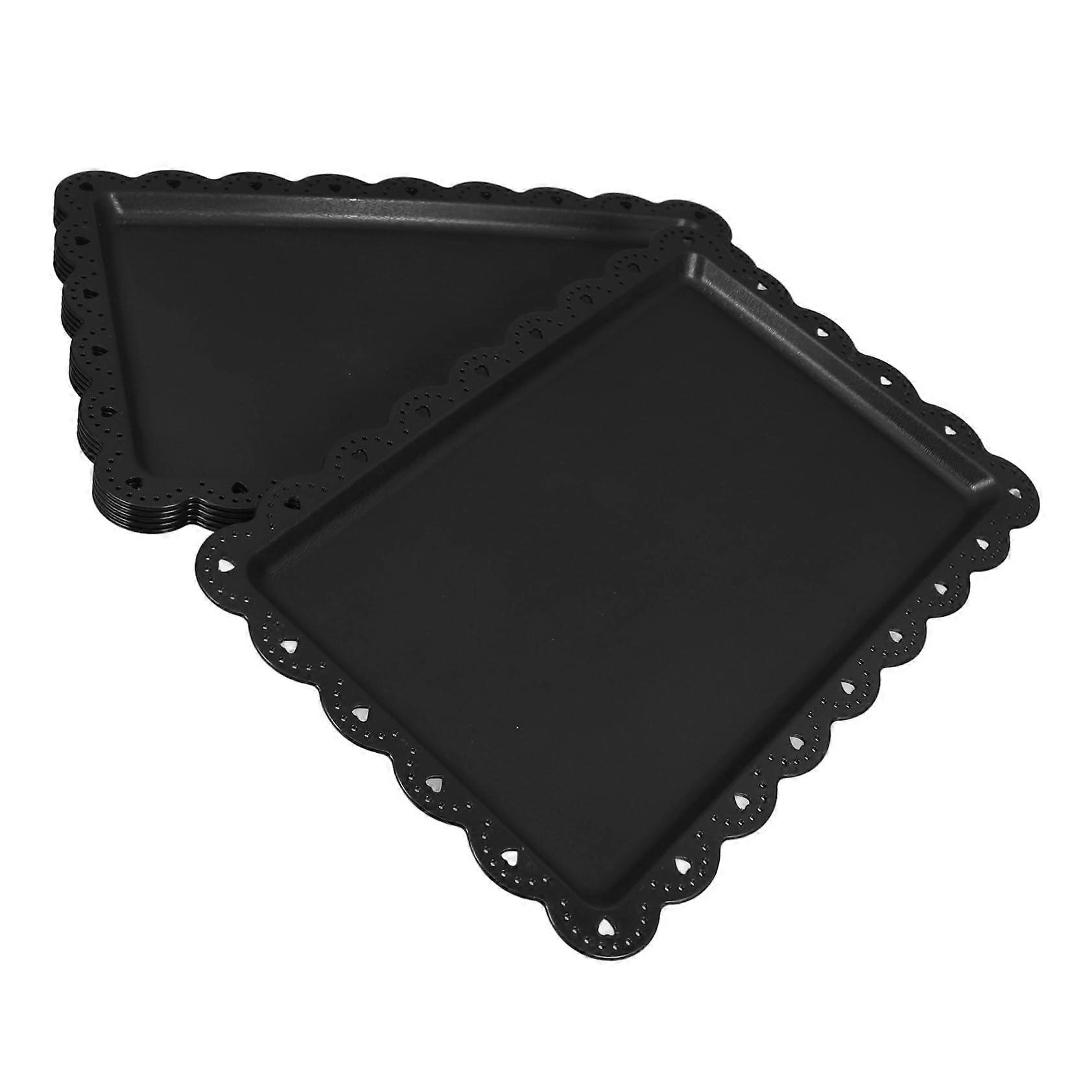 6pcs Rectangular Plastic Serving Platters MultiFunction Reusable Trays for Parties Snacks Sushi