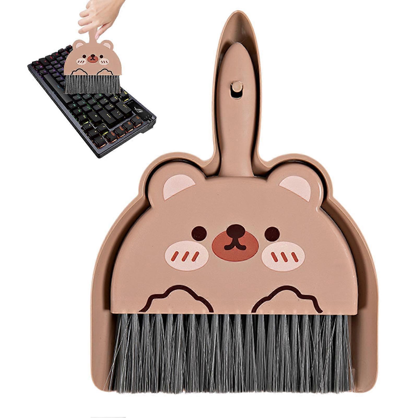 Table Broom and Dustpan Set with Handheld Brush, Cute Compact Cleaning for Desktop and Small Spaces