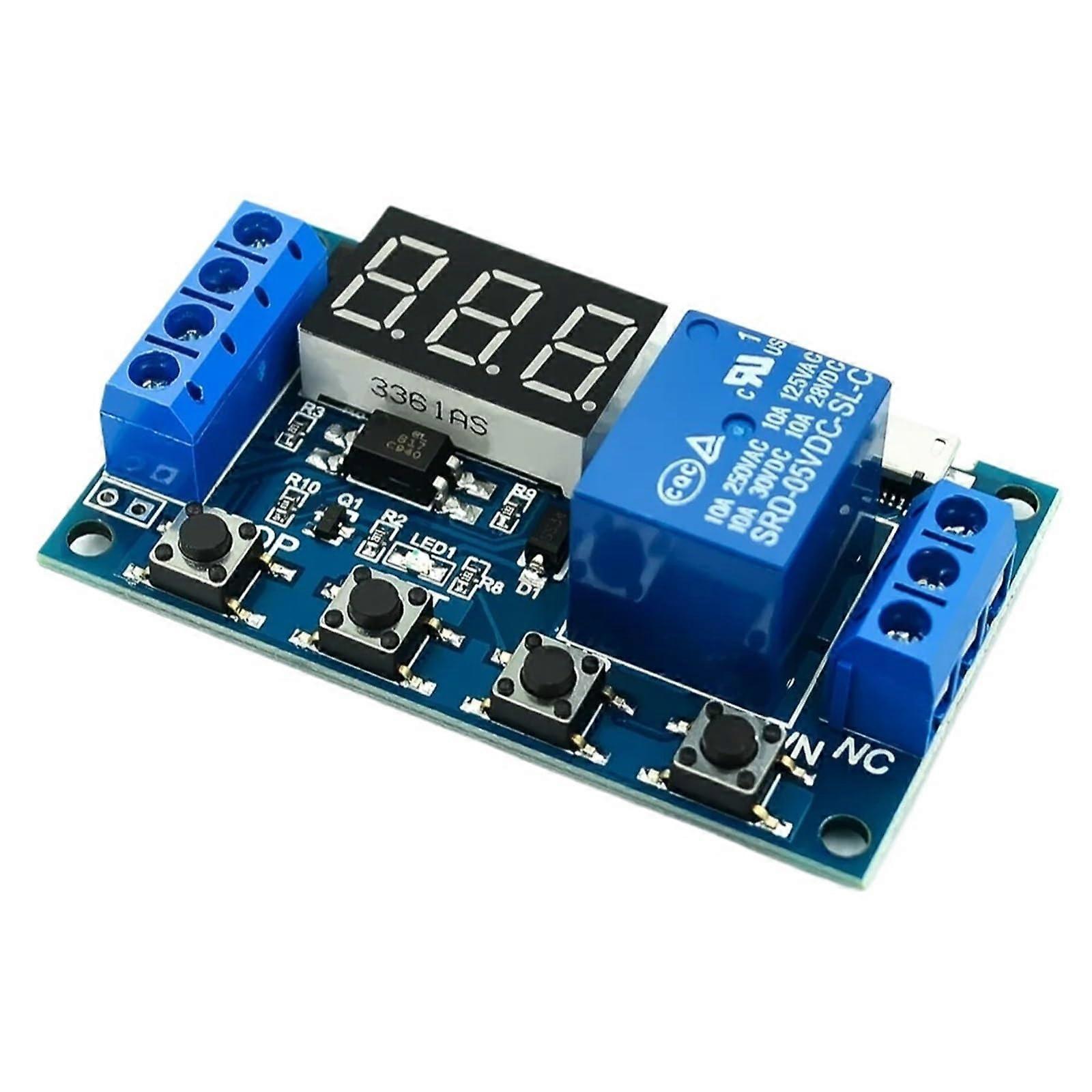 Digital Timer Relay DC 630V Micro USB LED Display Automation Cycle Delay Switch Wide Voltage