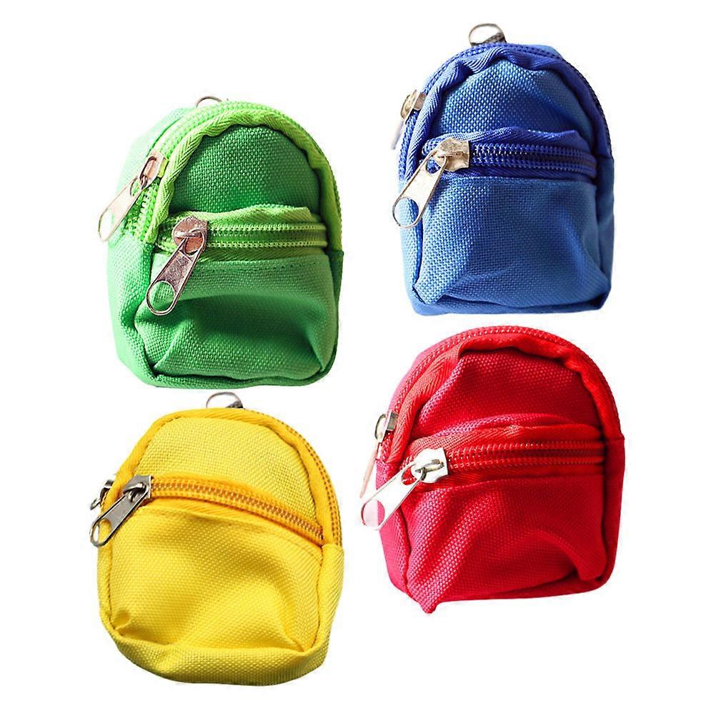 Mini School Bag Doll Backpack for Decor 4Pcs Tiny Doll Backpacks