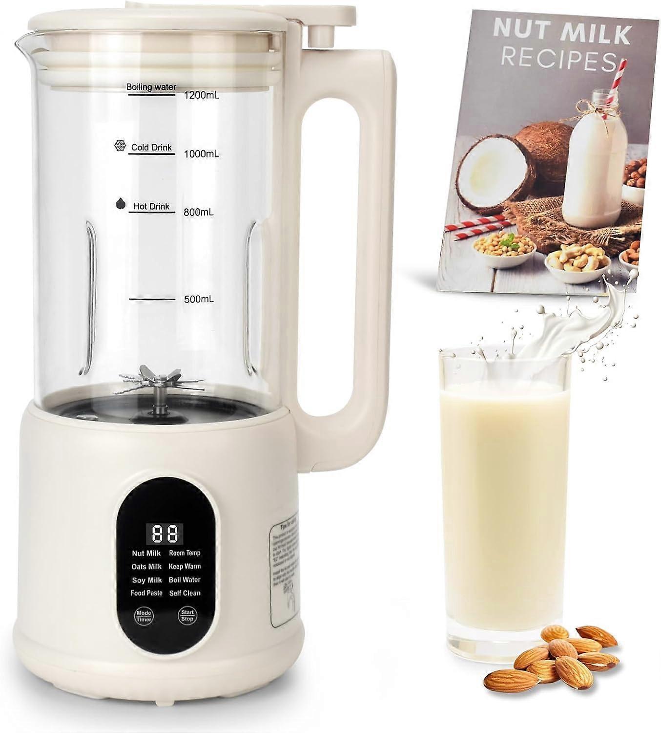 8in1 Automatic Nut Milk Maker 40oz Soy Milk Maker with SelfCleaning, 12Blade, Low Noise