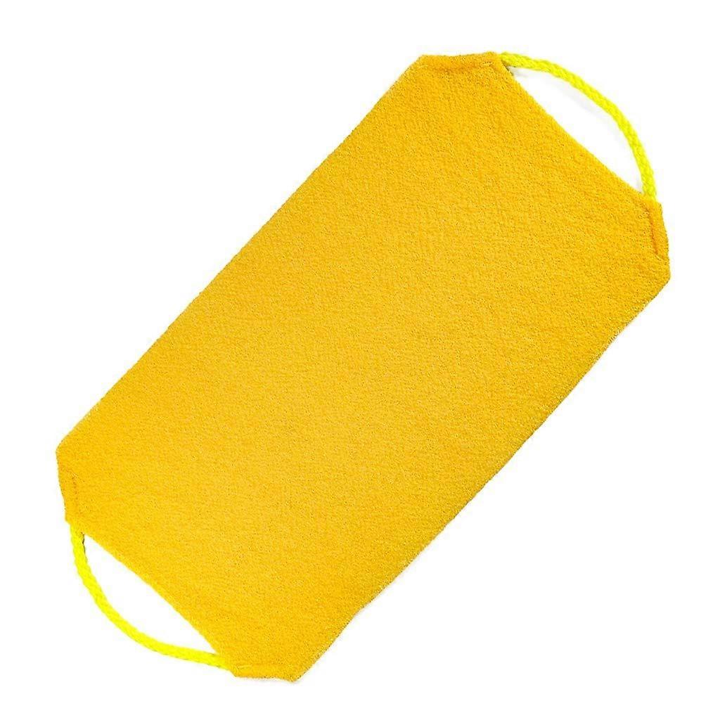 Exfoliating Back Scrubber with Handles for Shower, Long Back Washer Strap Full Coverage Yellow
