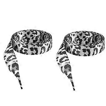 Cadarços planos com estampa de leopardo para sapatos casuais, tênis esportivos e botas. Cadarços macios de poliéster para calçados. Acessórios para calçados nas cores preto e marrom.