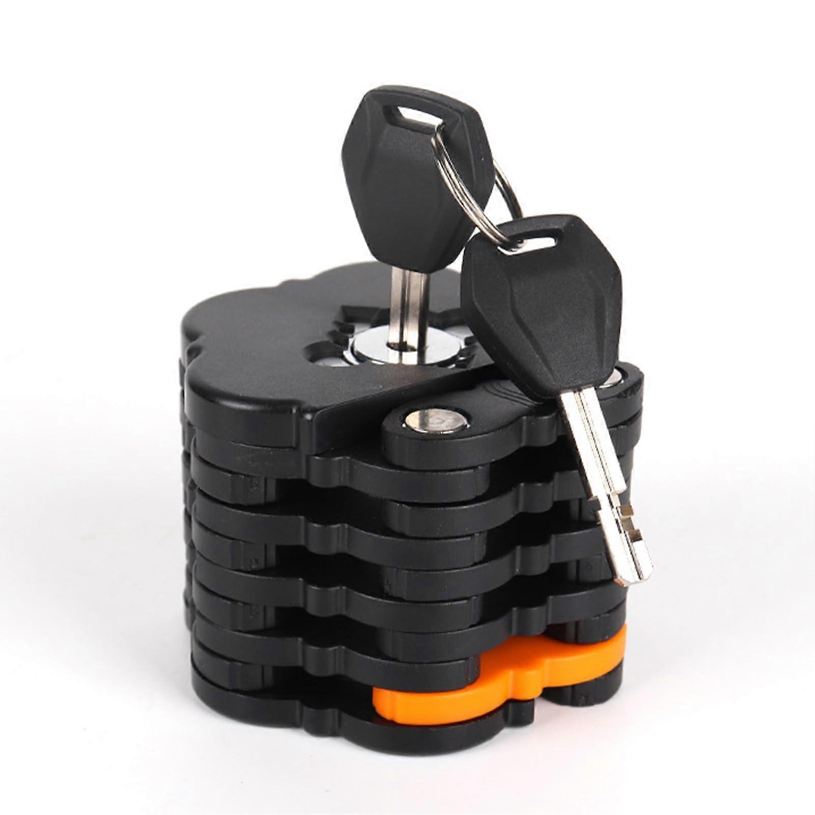 Heavy Duty Folding Bike Lock, Rust Proof Alloy Steel, AntiTheft, Compact with Two Keys