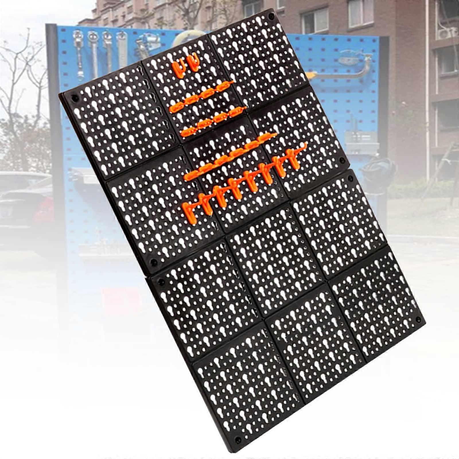 Metal Pegboard Tool Storage Set, Wall Mounted Organizer for Garage and Workshop, Space Saving A Type