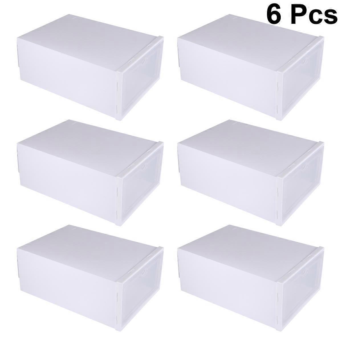 Shoes Box Thickened White Stackable Shoe Container with Lid