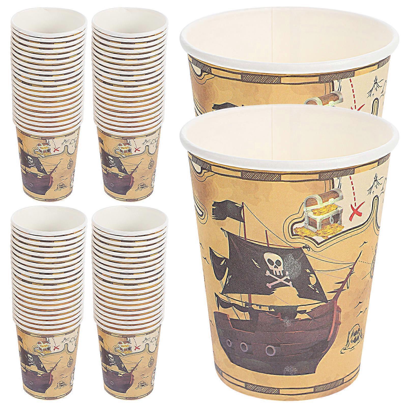 Pirate Paper Cups for Beverage Drinking 80Pcs Assorted Color Practical Cups
