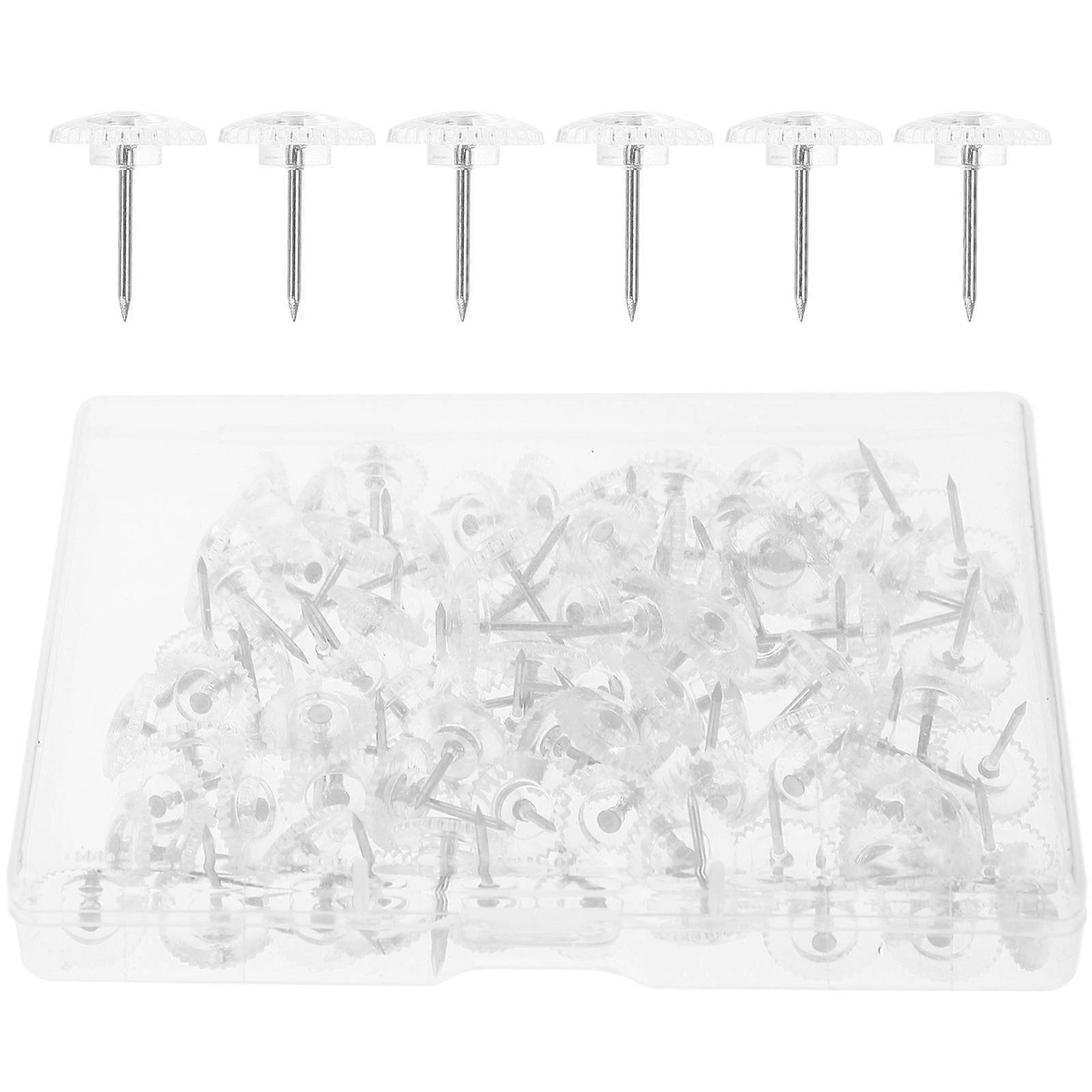 Push Pins Clear Thumb Tacks for Decoration 2 Boxes Use