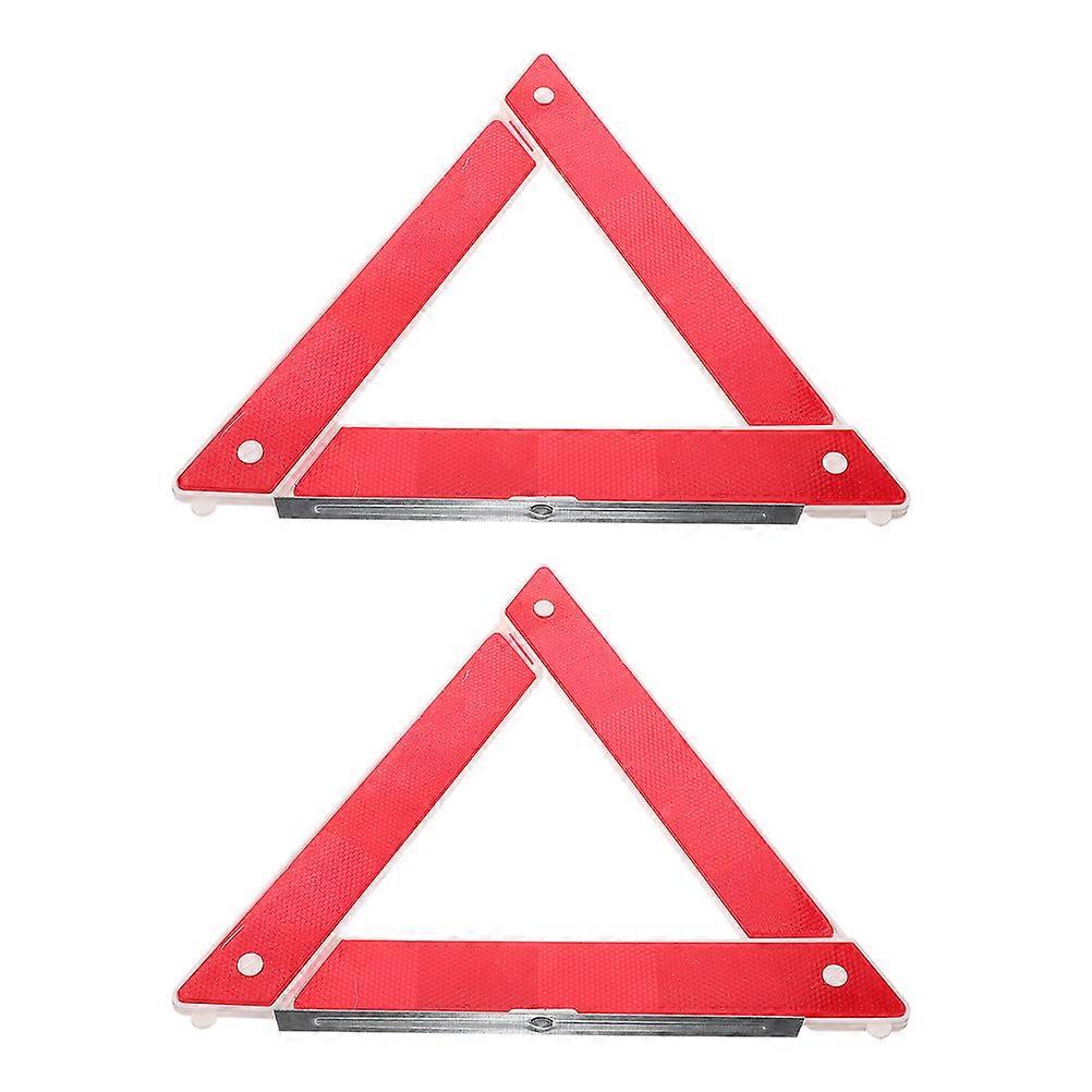Standard Emergency Triangles Emergency Warning Triangle for Vehicles 2Pcs Durable Plastic