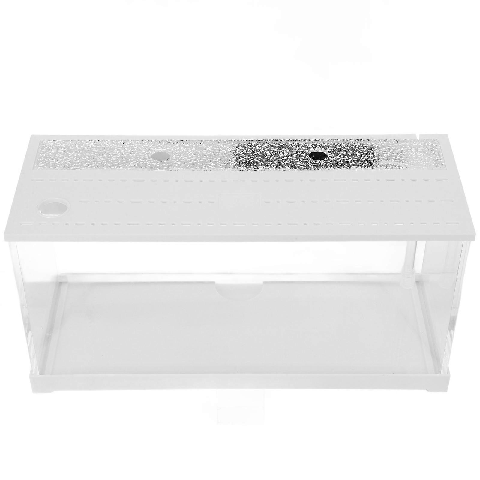 Immersive White Acrylic Small Desktop Aquarium for Fish with LED Light Setup
